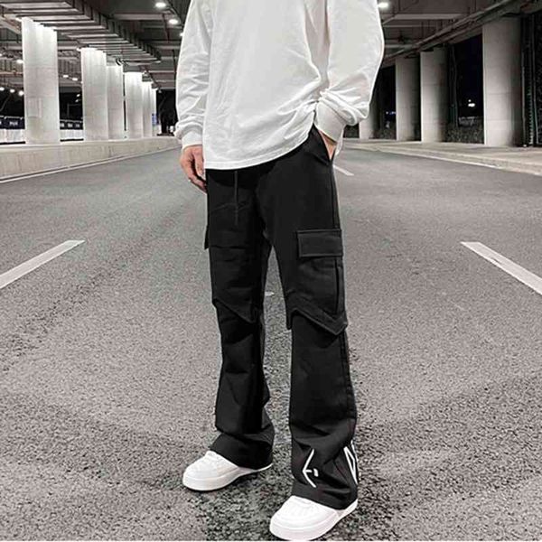 men's pants harajuku vibe multi-pockets casual trousers mens high street letter embroidery flare loose straight overalls k5p2, Black
men's pants harajuku vibe multi-pockets casual trousers mens high street letter embroidery flare loose straight overalls k5p2, Black