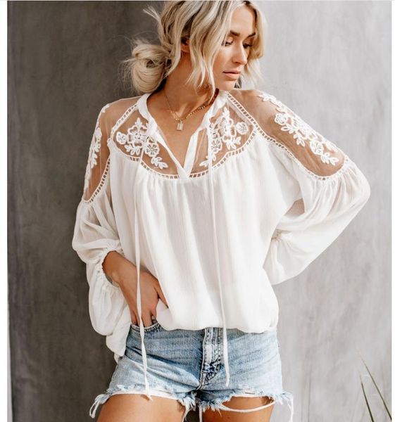 women's blouses & shirts 2021 summer ladies casual jacket style lace embroidery loose fashion long sleeve chiffon wh22, White
women's blouses & shirts 2021 summer ladies casual jacket style lace embroidery loose fashion long sleeve chiffon wh22, White