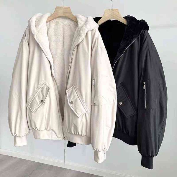 women's jackets fur parkas double-sided winter women jacket casual thick warm inside hooded for female axjy, Black;brown
women's jackets fur parkas double-sided winter women jacket casual thick warm inside hooded for female axjy, Black;brown