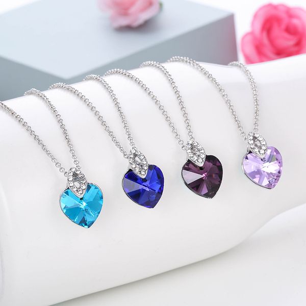 luxury design handmade colorful heart crystal pendant necklace women's gift silver chain jewelry
luxury design handmade colorful heart crystal pendant necklace women's gift silver chain jewelry