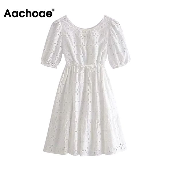 aachoae embroidery white elegant dress o neck lantern short sleeve casual mini dress sashes hollow out fashion cotton dress lady 210413, Black;gray
aachoae embroidery white elegant dress o neck lantern short sleeve casual mini dress sashes hollow out fashion cotton dress lady 210413, Black;gray