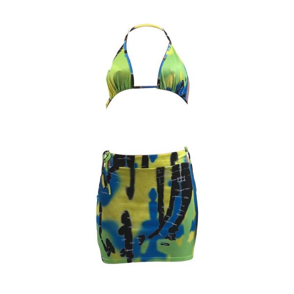 women's swimwear women two-piece swimming clothes set, tie-dyed printed pattern halter neck and skirt, green/ dark blue, White;black
women's swimwear women two-piece swimming clothes set, tie-dyed printed pattern halter neck and skirt, green/ dark blue, White;black