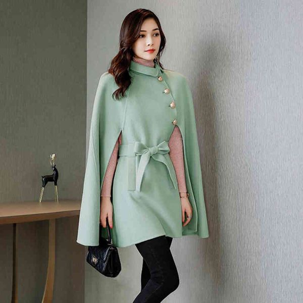 blends autumn winter women elegant cloak wool coat loose belt single-breasted plus size coats basic shawl, Black
blends autumn winter women elegant cloak wool coat loose belt single-breasted plus size coats basic shawl, Black