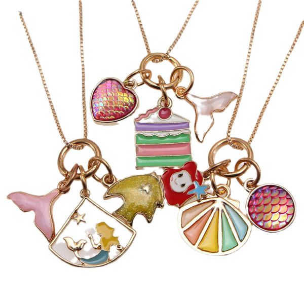 girls necklaces pendants jewelry childrens accessories mermaid princess chain rainbow box children's b9248, Red;brown
girls necklaces pendants jewelry childrens accessories mermaid princess chain rainbow box children's b9248, Red;brown