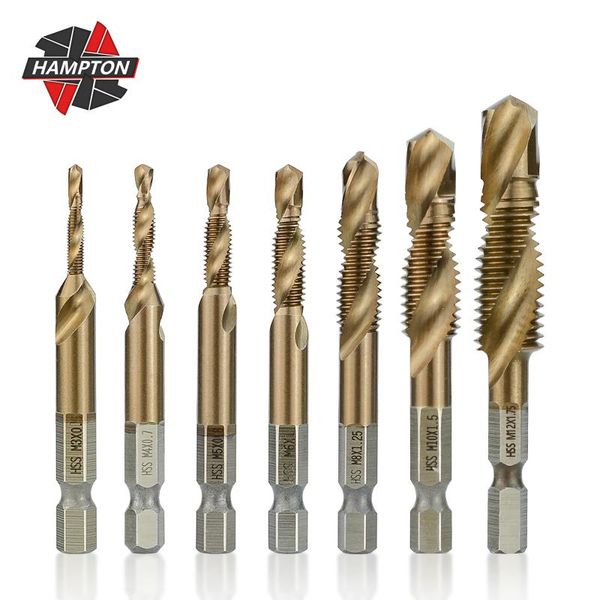 hand tools 7pcs 1/4 hex shank thread tap metric drill bits m3-m12 machine plug ticn coated screw
hand tools 7pcs 1/4 hex shank thread tap metric drill bits m3-m12 machine plug ticn coated screw