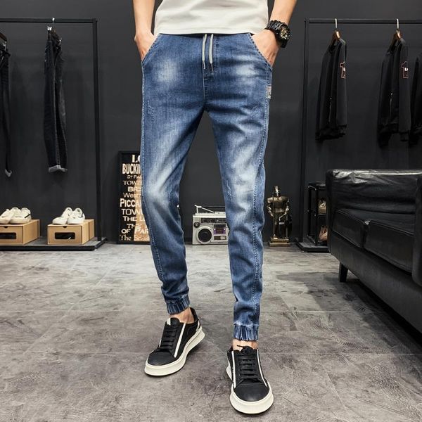 men's jeans 2021 streetwear casual men pants straight slim cotton ankle-length denim trendy korean style, Blue
men's jeans 2021 streetwear casual men pants straight slim cotton ankle-length denim trendy korean style, Blue
