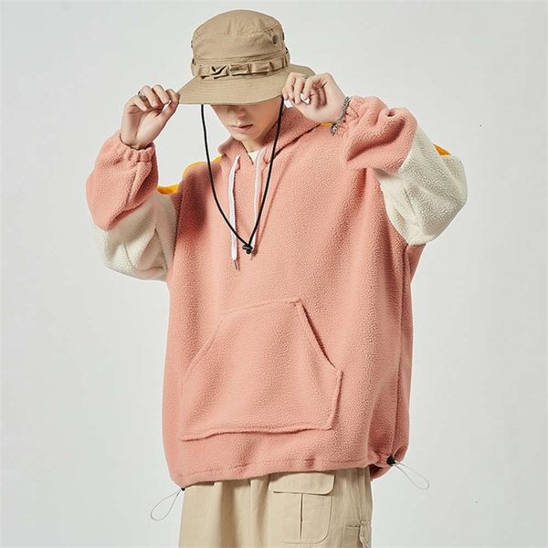 men's hoodies & sweatshirts sweater autumn loose large splicing pullover casual lamb wool ms84, Black
men's hoodies & sweatshirts sweater autumn loose large splicing pullover casual lamb wool ms84, Black