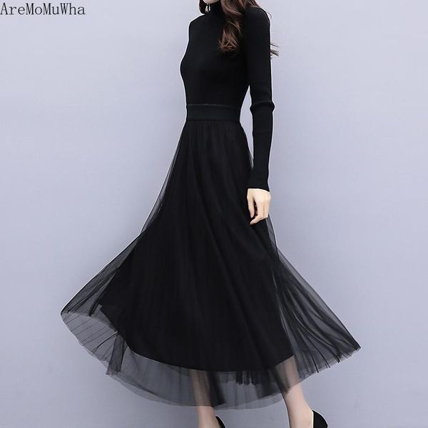 casual dresses aremomuwha long-sleeved knit dress 2021 autumn korean mesh stitching -5xl bottoming large swing inside long 325, Black;gray
casual dresses aremomuwha long-sleeved knit dress 2021 autumn korean mesh stitching -5xl bottoming large swing inside long 325, Black;gray