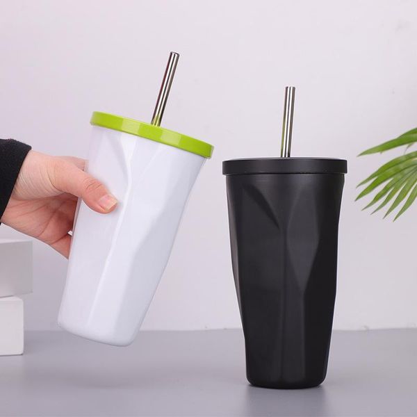 water bottles 1pcs 500ml stainless steel straw cup can be used for coffee, milk, and other european american style vacuum cups 
water bottles 1pcs 500ml stainless steel straw cup can be used for coffee, milk, and other european american style vacuum cups