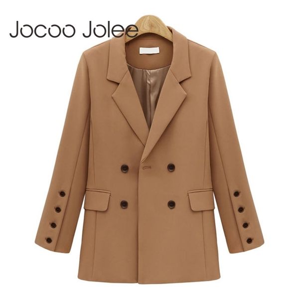women autumn blazers and jackets england long sleeve double breasted office suits female casual outwear 210416, Black
women autumn blazers and jackets england long sleeve double breasted office suits female casual outwear 210416, Black