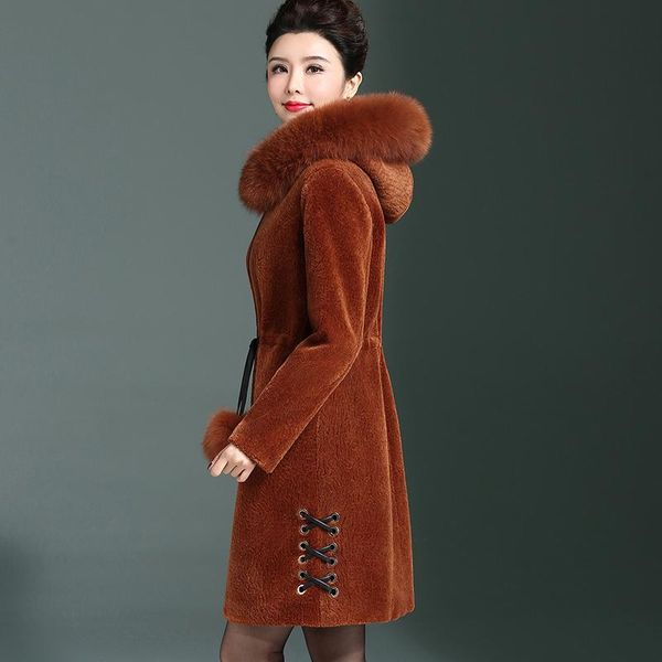 women's fur & faux 2021 real wool jackets women natural coat sheep shearling jacket winter thick warm coats with collar 8755, Black
women's fur & faux 2021 real wool jackets women natural coat sheep shearling jacket winter thick warm coats with collar 8755, Black