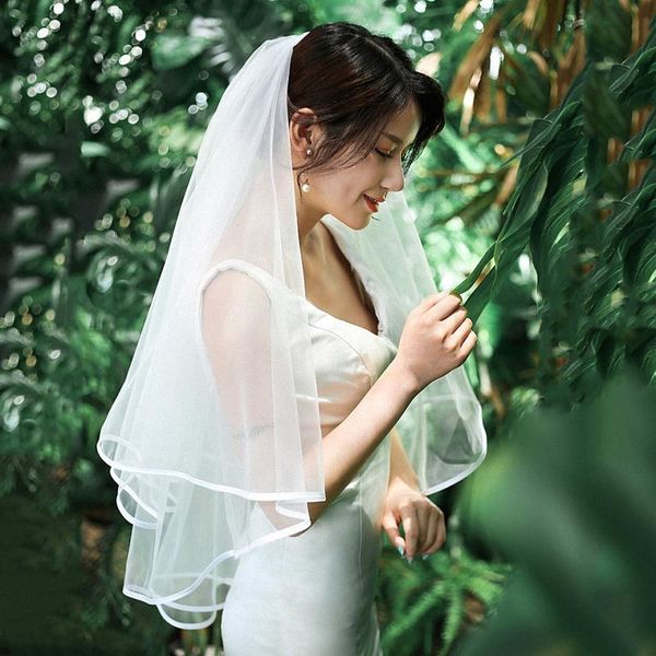 bridal veils ivory blusher veil ribbon edge short two-layer wedding with comb handmade women costume headdress accessories, Black
bridal veils ivory blusher veil ribbon edge short two-layer wedding with comb handmade women costume headdress accessories, Black