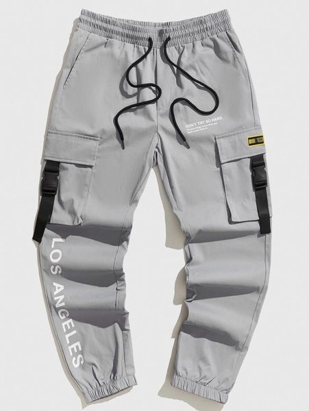 men slogan graphic patched detail flap pocket buckled drawstring waist joggers n5k4#, Black
men slogan graphic patched detail flap pocket buckled drawstring waist joggers n5k4#, Black