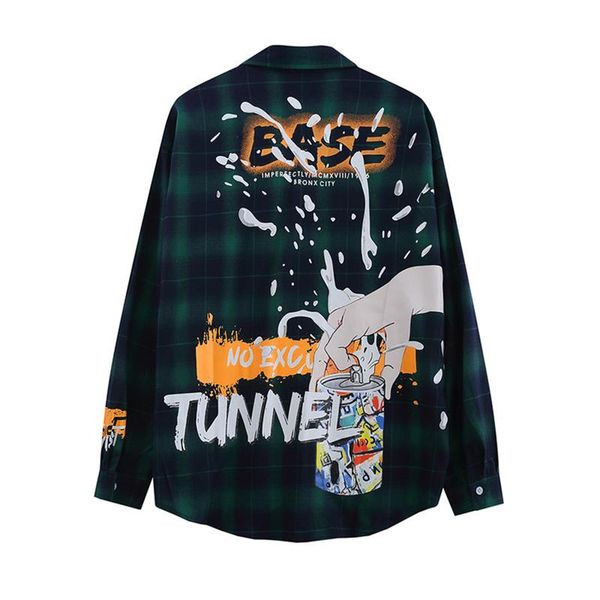 men's casual shirts harajuku plaid men hip hop graffiti long sleeve shirt women punk style creative letter printed streetwear, White;black
men's casual shirts harajuku plaid men hip hop graffiti long sleeve shirt women punk style creative letter printed streetwear, White;black