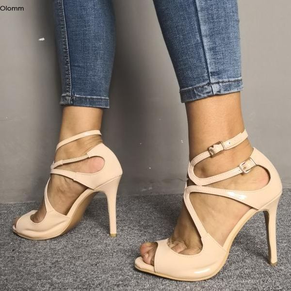 olomm stylish women ankle strap sandals thin high heels open toe charm nude dress shoes us plus size 5-15, Black
olomm stylish women ankle strap sandals thin high heels open toe charm nude dress shoes us plus size 5-15, Black