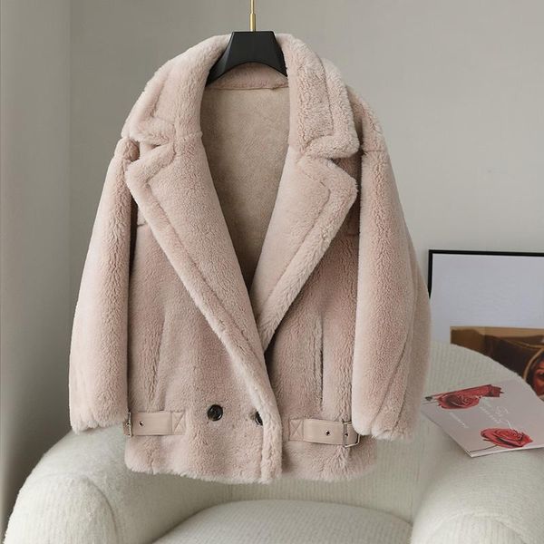 women's fur & faux winter 100% sheep shearing jacket casual real coat famale short warm wool jackets korean style manteau femme sqq955, Black
women's fur & faux winter 100% sheep shearing jacket casual real coat famale short warm wool jackets korean style manteau femme sqq955, Black