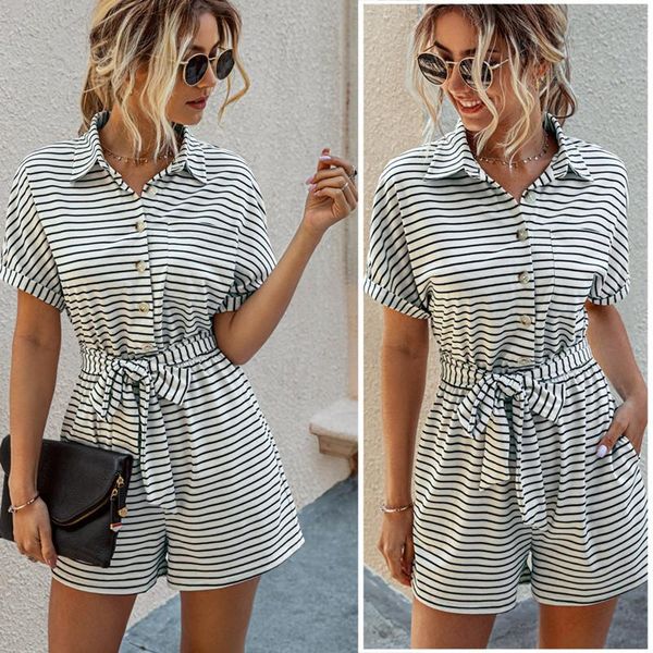 women's jumpsuits & rompers casual autumn women playsuits 2021 fashion o-neck striped single breasted loose, Black;white
women's jumpsuits & rompers casual autumn women playsuits 2021 fashion o-neck striped single breasted loose, Black;white