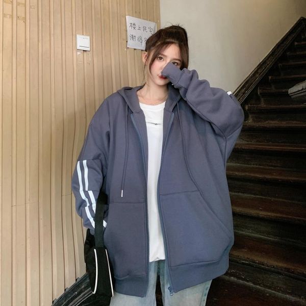 harajuku hoodies women oversize loose plus velvet sweatshirt zip-up pockets chic casual bf ulzzang daily streetwear stripe women's & s, Black
harajuku hoodies women oversize loose plus velvet sweatshirt zip-up pockets chic casual bf ulzzang daily streetwear stripe women's & s, Black