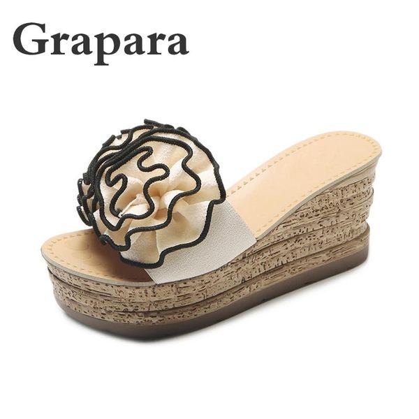 slippers summer women shoes woman fashion beach flip flops high heel platform ladies flowers wedge jelly grapara, Black
slippers summer women shoes woman fashion beach flip flops high heel platform ladies flowers wedge jelly grapara, Black