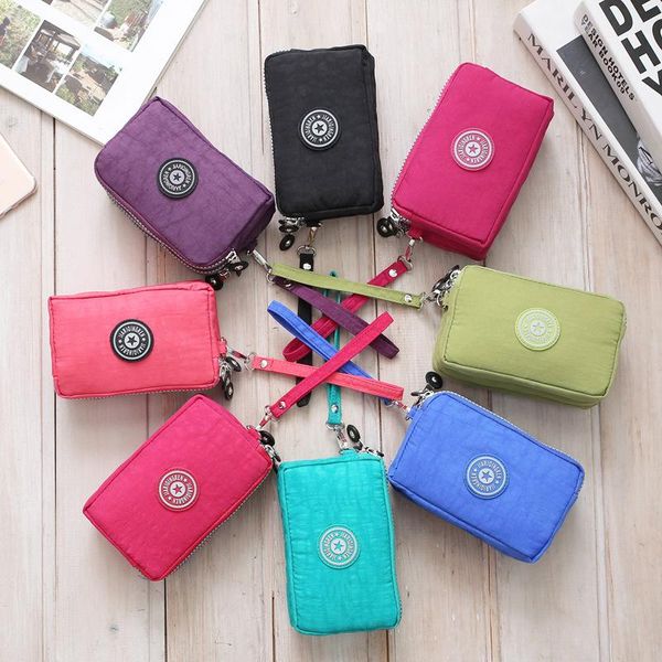 wallets korean style flow ladies mobile phone bag coin purse solid color matte three zipper storage, Red;black
wallets korean style flow ladies mobile phone bag coin purse solid color matte three zipper storage, Red;black