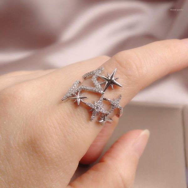 cluster rings shiny side accessories crystal star open for women gift simple style pierced wedding party adjustable1, Golden;silver
cluster rings shiny side accessories crystal star open for women gift simple style pierced wedding party adjustable1, Golden;silver