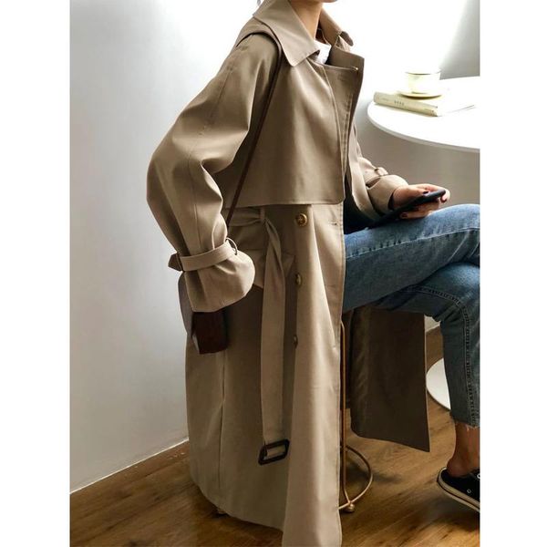 women's trench coats 2021 simple women comfortable warm solid colour double breasted long coat good quality loose korean temperament ou, Tan;black
women's trench coats 2021 simple women comfortable warm solid colour double breasted long coat good quality loose korean temperament ou, Tan;black