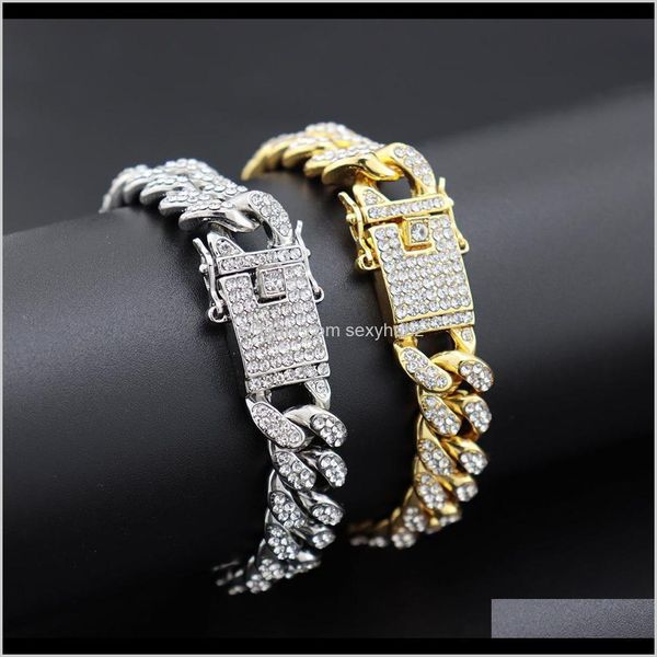 link, drop delivery 2021 hip hop mens bracelets luxury designer jewelry diamond tennis bracelet pandora style iced out gold cuban link chain, Black
link, drop delivery 2021 hip hop mens bracelets luxury designer jewelry diamond tennis bracelet pandora style iced out gold cuban link chain, Black