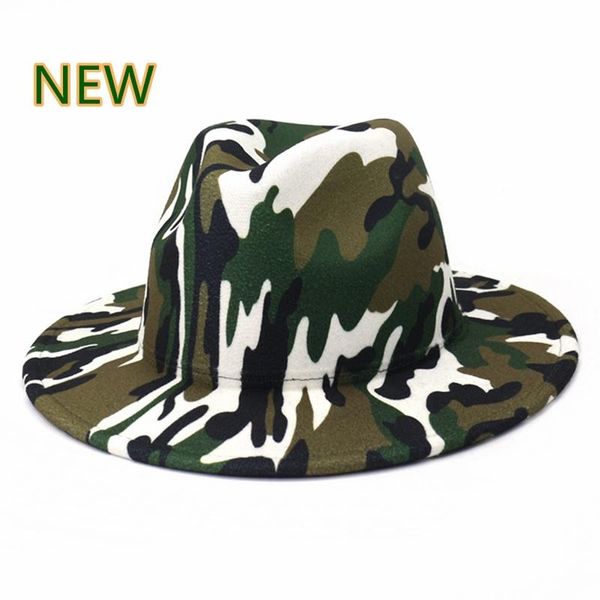wide brim hats men's and women's flat wool hats, brimmed with camouflage patterns, jazz style, spring, Blue;gray
wide brim hats men's and women's flat wool hats, brimmed with camouflage patterns, jazz style, spring, Blue;gray