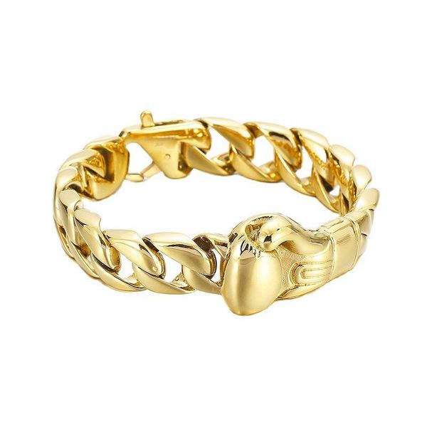 charm bracelets jewels store golden color fist pattern polished men's stainless steel bracelet 220mm jewelry for man, Golden;silver
charm bracelets jewels store golden color fist pattern polished men's stainless steel bracelet 220mm jewelry for man, Golden;silver