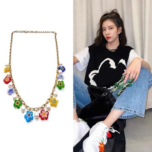 chains colored glaze flower irregular pearl stitching necklace wild summer color fashion style clavicle chain wholesale for woman trend, Silver
chains colored glaze flower irregular pearl stitching necklace wild summer color fashion style clavicle chain wholesale for woman trend, Silver