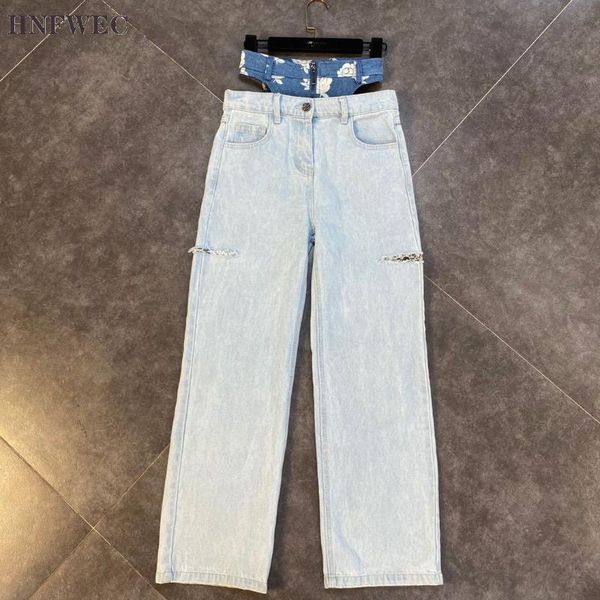 women jeans patchwork hole high waisted irregular vintage casual trousers denim pants 2021 fashion p925 women's, Blue
women jeans patchwork hole high waisted irregular vintage casual trousers denim pants 2021 fashion p925 women's, Blue