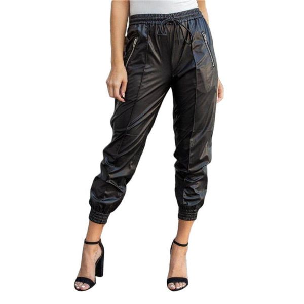 women's pants & capris fashion women black high waist faux leather casual elastic ankle length cargo, Black;white
women's pants & capris fashion women black high waist faux leather casual elastic ankle length cargo, Black;white