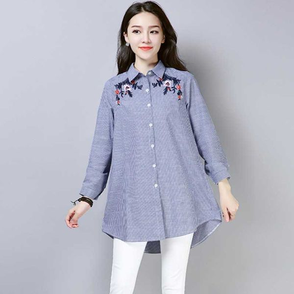 floralfloral embroidery striped blouse women long sleeve shirt casual cotton blusa plus size kimono office lady blusas 210601, White
floralfloral embroidery striped blouse women long sleeve shirt casual cotton blusa plus size kimono office lady blusas 210601, White