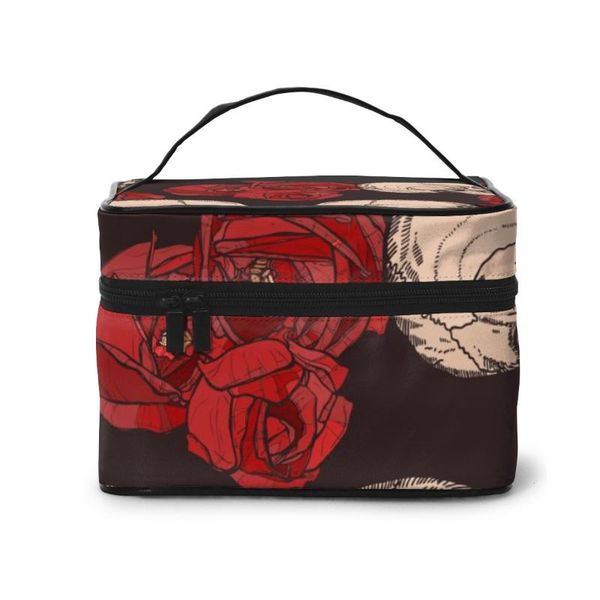 women makeup bag cosmetic bags gothic pattern with skulls and red roses ladies beauty case cosmetics organizer toiletry & cases
women makeup bag cosmetic bags gothic pattern with skulls and red roses ladies beauty case cosmetics organizer toiletry & cases