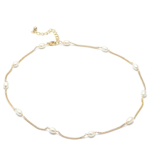 fashion simple women's necklace natural freshwater baroque pearl clavicle chain necklace, Black
fashion simple women's necklace natural freshwater baroque pearl clavicle chain necklace, Black