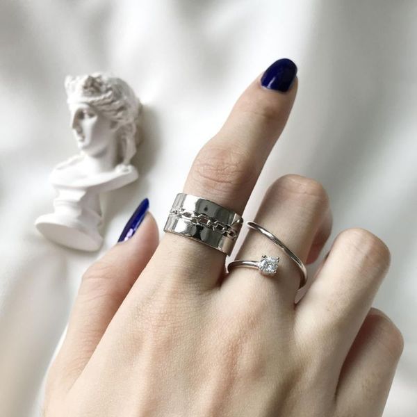 cluster rings 1pc authentic s925 sterling silver fine jewelry polished &chian band open ring j259, Golden;silver
cluster rings 1pc authentic s925 sterling silver fine jewelry polished &chian band open ring j259, Golden;silver