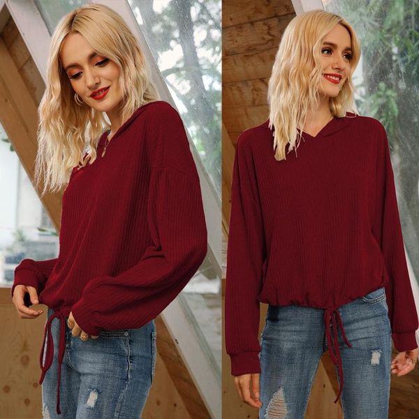 women's hoodies & sweatshirts women autumn long sleeve pullover solid color ribbed striped sweatshirt lace-up drawstring hem casual loo, Black
women's hoodies & sweatshirts women autumn long sleeve pullover solid color ribbed striped sweatshirt lace-up drawstring hem casual loo, Black