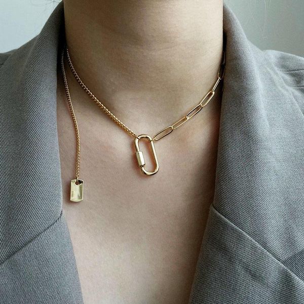 chains srcoi fashion geometric metal stitching chain oval buckle long tassel hip hop punk necklace women temperament jewelry gifts, Silver
chains srcoi fashion geometric metal stitching chain oval buckle long tassel hip hop punk necklace women temperament jewelry gifts, Silver