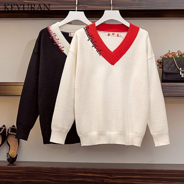 women's sweaters soft cashmere elastic and pullovers for women autumn winter sweater v-neck female jumper 4xl knitted brand 2021, White;black
women's sweaters soft cashmere elastic and pullovers for women autumn winter sweater v-neck female jumper 4xl knitted brand 2021, White;black