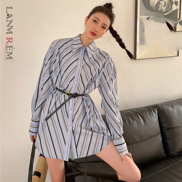 women blue striped big size long blouse lapel sleeve loose fit shirt fashion tide spring autumn 2e1080 210507, White
women blue striped big size long blouse lapel sleeve loose fit shirt fashion tide spring autumn 2e1080 210507, White