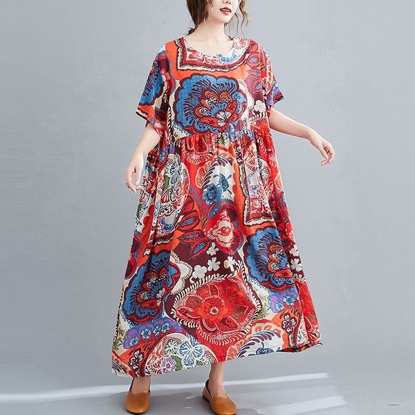 oversized women cotton linen long dress new arrival summer vintage style floral print loose female casual dresses s3235 210412, Black;gray
oversized women cotton linen long dress new arrival summer vintage style floral print loose female casual dresses s3235 210412, Black;gray