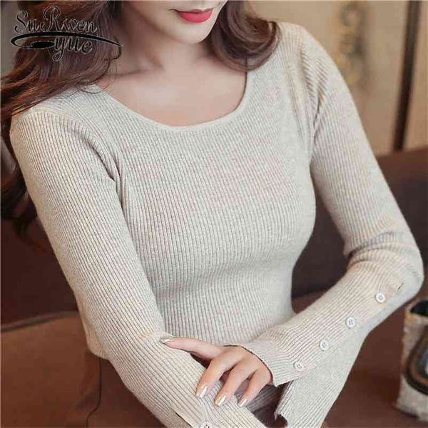 autumn long sleeve bottom knitted sweater women sueter mujer invierno korean style solid round collar 5053 50 210521, White;black
autumn long sleeve bottom knitted sweater women sueter mujer invierno korean style solid round collar 5053 50 210521, White;black