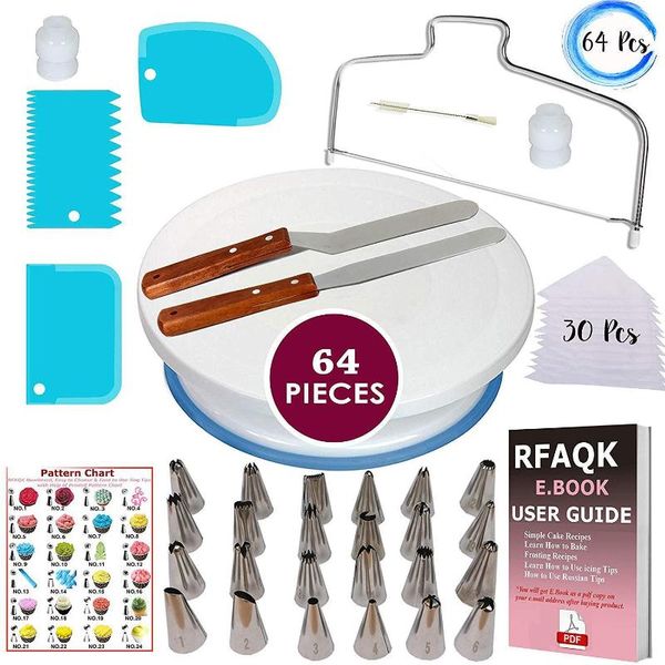baking & pastry tools cake decorating tool set suitable for beginners 1 non-slip turntable 24 small nozzle 30 bag 2 spatula 3 scraper etc
baking & pastry tools cake decorating tool set suitable for beginners 1 non-slip turntable 24 small nozzle 30 bag 2 spatula 3 scraper etc
