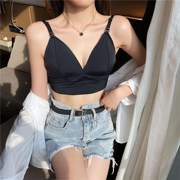 women's tanks & camis satin crop women wireless bralette crochet female spaghetti strap t-shirt cropped with chest padded cami, White
women's tanks & camis satin crop women wireless bralette crochet female spaghetti strap t-shirt cropped with chest padded cami, White