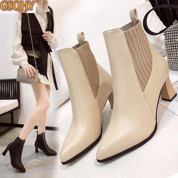 boots 2021 autumn women's leather fashion thick heel pointed rubber sleeve high short tube, Black
boots 2021 autumn women's leather fashion thick heel pointed rubber sleeve high short tube, Black