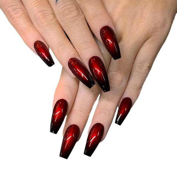 24pcs/box gradient false nail reusable red ballet coffin tips manicure with glue fake art decoration nails, Red;gold
24pcs/box gradient false nail reusable red ballet coffin tips manicure with glue fake art decoration nails, Red;gold
