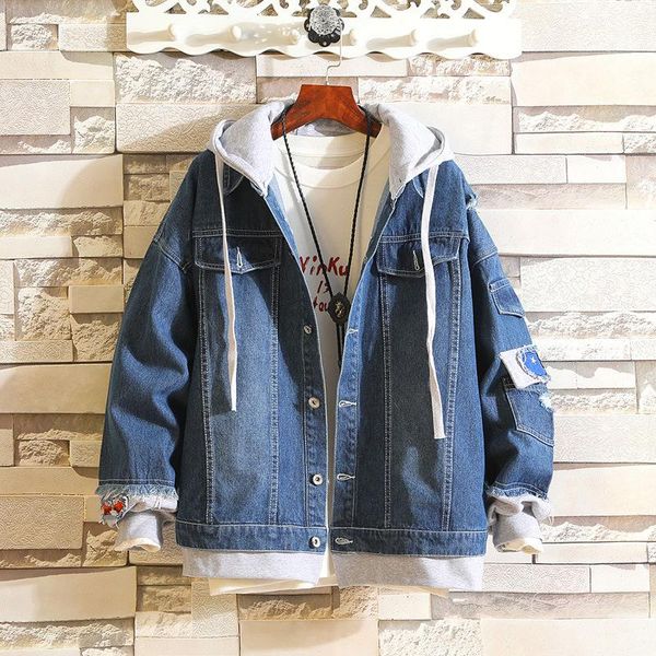 men's jackets 2021 autumn slim hooded denim jacket men fashion fake two pieces of streetwear bomber washed jeans coat man, Black;brown
men's jackets 2021 autumn slim hooded denim jacket men fashion fake two pieces of streetwear bomber washed jeans coat man, Black;brown