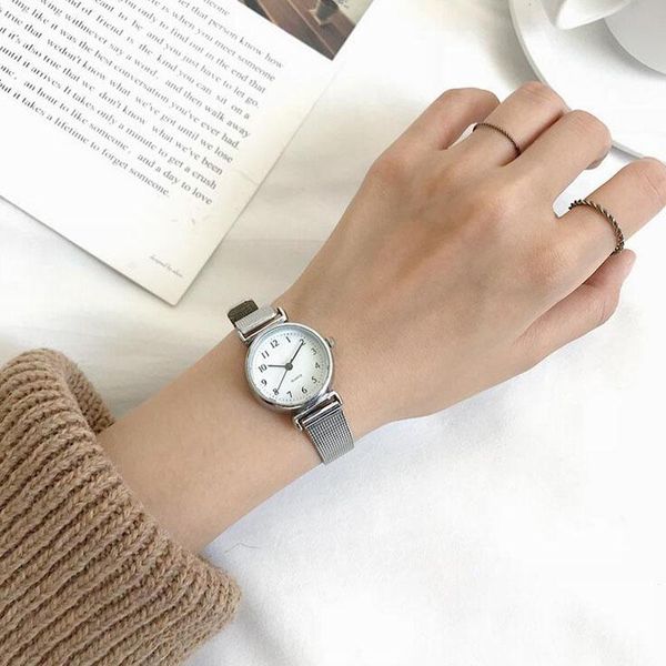 trendy women watch simple silver color chain mesh belt bangle quartz female cabinet and delicate jewelry wristwatches, Slivery;brown
trendy women watch simple silver color chain mesh belt bangle quartz female cabinet and delicate jewelry wristwatches, Slivery;brown