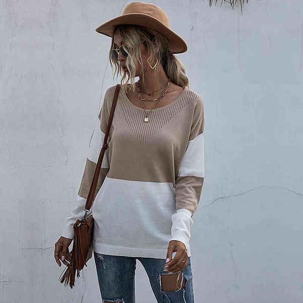 womens knited shirts thin sweaters fashion blouse clothes for office ladies color block jumpers spring winter loose pullovers, White;black
womens knited shirts thin sweaters fashion blouse clothes for office ladies color block jumpers spring winter loose pullovers, White;black