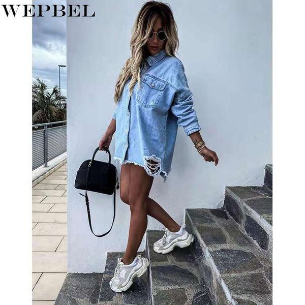 women's jackets wepbel pocket stitching denim jacket loose spring long sleeve turn-down collar single-breasted irregular coat, Black;brown
women's jackets wepbel pocket stitching denim jacket loose spring long sleeve turn-down collar single-breasted irregular coat, Black;brown